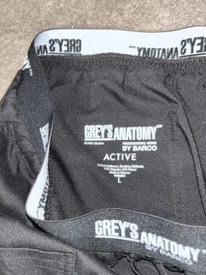 Grey’s Anatomy Negro Ligero Acampanado Pierna Médica Enfermería Pantalones Exfoliantes Talla Grande Foto 1 de 3