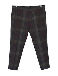 B2 Auth PAUL SMITH Soft Wool Cloth Multicolor Check Tartan Crop Pants Size UK 34 - Picture 1 of 7