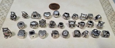 Лот Pandora 29 серебряные подвески, подписанный - Изображение 1 из 4