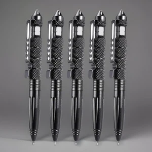 5pcs Tactical Pen Aluminum Self Defense with Glass Breaker Pen Writing Black EDC - Picture 1 of 8