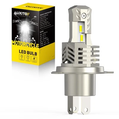 For Motorcycle H4 6000K LED Hi/Lo Beam Front Light Bulb Super Bright Headlight - Image 1 of 4
