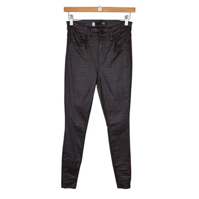 Kut from the Kloth 2 Donna High Rise Skinny Brown Reptile Faux Leather Pants - Image 1 of 4
