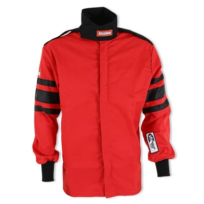 RaceQuip 111013RQP 110 Series Driving Jacket SFI 3.2A/1 Red/Black Stripe Medium - Image 1 of 4