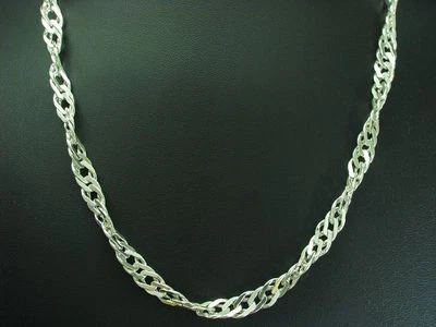 925 Argento Sterling Collana / Vero Argento/47,0cm/25,3g - Immagine 1 di 3