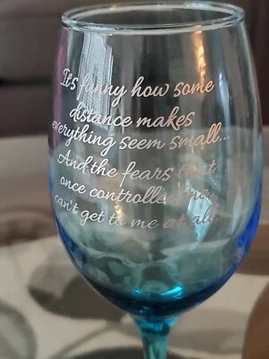 Disney Frozen Inspired Blue Tinted White Wine Glass  - Image 1 of 4