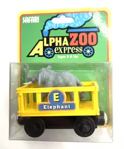 Tren elefante amarillo Safari Alpha Zoo Express Thomas Friends ferrocarril de madera nuevo en paquete - Imagen 1 de 5