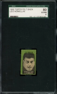 1950 Topps fieltro trasero Leo Nomellini Minnesota SGC 6 ¡Ex-como nuevo! Foto 1 de 2