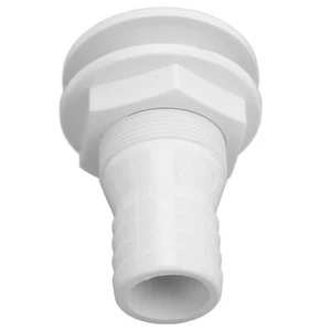 White 1‑1/2in Thru Hull Fitting Straight ABS Hose Connector Accessory For Boats - Picture 1 of 12
