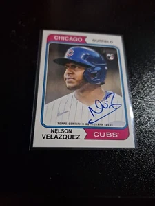 Topps Heritage Real One 2023 tinta azul novato automático SP #ROA-NV NELSON VELAZQUEZ RC - Imagen 1 de 2