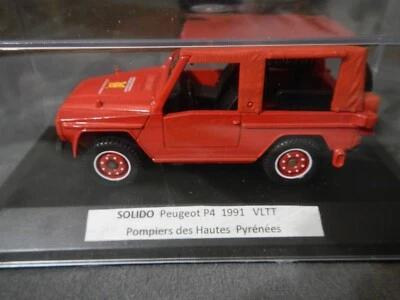 Automobile PEUGEOT P4 Incendie Secours POMPIERS 1/43 Solido Hautes Pyrénées 1991 - Photo 1/4