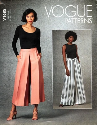 Vogue V1685 Misses 6 to 14 Wide Legged Palazzo Pants Uncut Sewing Pattern - Image 1 of 2