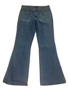 Kikit Jeans Size 8 Jeans High Cotton Blend Pocket Zip Button Embroidered #STJ1 - Picture 1 of 5