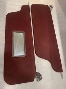 1981-1989 Lincoln Town Car Sun Visor Pair Driver Passenger Set Burgundy OEM - Picture 1 of 10