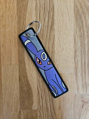 Embroidered Pokemon Keychain Keyring Kawaii Various Eeveelutions - Umbreon - Image 1 of 2