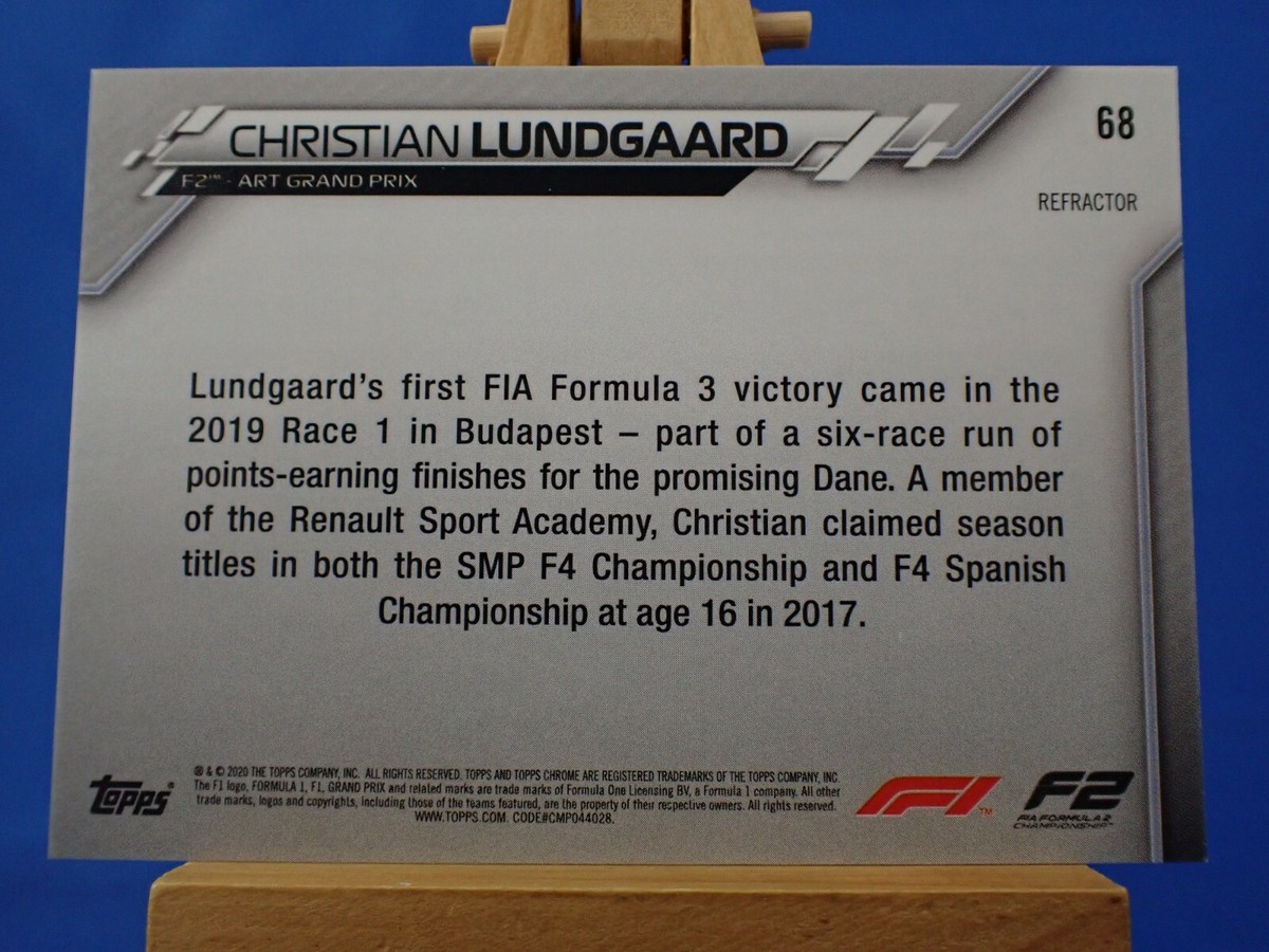 2020 Topps Chrome Formula 1 - Christian Lundgaard #68 for 2020 Topps Chrome Formula 1 - Christian Lundgaard #68 for