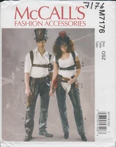 McCall's 7176 Steampunk Harness Chaps Mad Hatter Hat Unisex Costume Pattern UC - Picture 1 of 4
