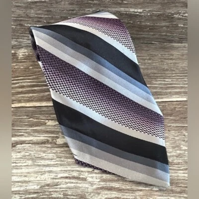 Pronto Uomo necktie men's formal vintage tie extra long length striped silk - Image 1 of 4