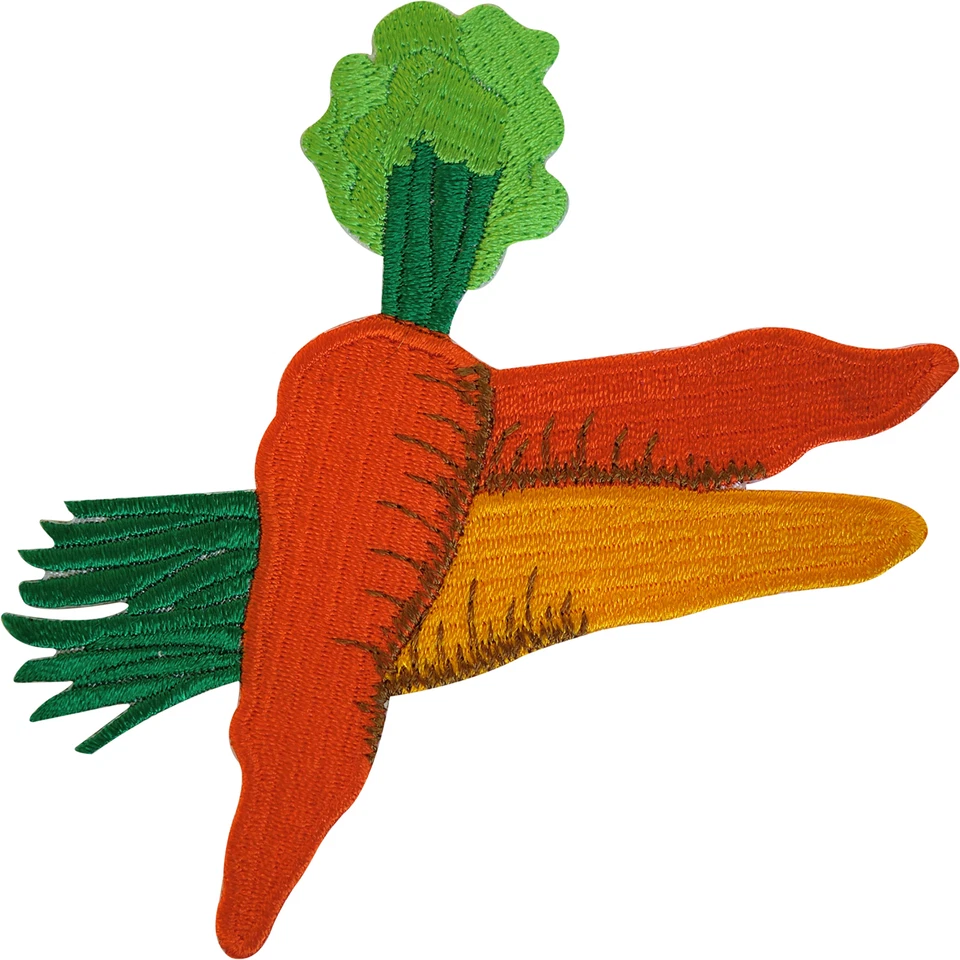 Embroidered Iron On Vegetable Carrot Patch Sew On Badge Clothes Craft Embroidery - Image 1 of 1
