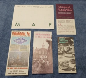 5 Philadelphia PA Vintage 1970's Brochures Museum of Art Dining Guide Loop Bus - Picture 1 of 13