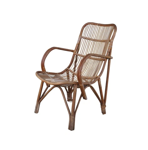 Mid Century Bohemian Bamboo & Rattan Bentwood Lounge Arm Chair Boho Chic Cover