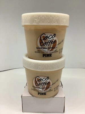 Victoria's Secret 粉色可咖啡身体黄油 6.7 盎司“两包”全新 — 第 1/2 张图片