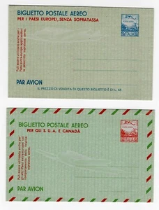 ITALY 1951 AIRLETTERS COMPLETE SET AEROGRAMS - Picture 1 of 2