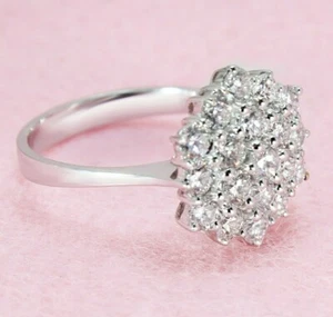 1.64 ctw. Diamond Flower Promise Ring - 18k White Gold | Diamond Promise Ring - Picture 1 of 7