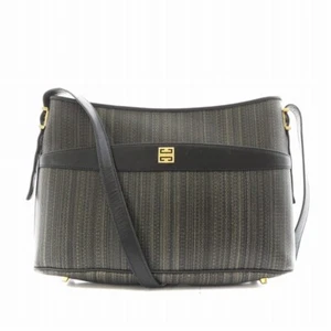 GIVENCHY Vintage Black PVC Leather 4G Logo Shoulder Bag Used - Picture 1 of 9