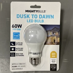 Dusk to Dawn LED Sensor Light Bulb-Automatic On/Off, 800 Lumen, Warm White 3000K - Picture 1 of 2