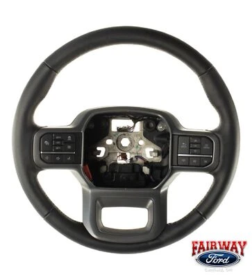 21 thru 24 F-150 OEM Ford Lariat Black Leather Heated Steering Wheel ML3Z3600RA - Bild 1 von 4
