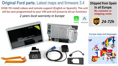 Original Europe FORD SYNC3 16GB EUROPE non-navigation. Carplay and Android Auto - Imagen 1 de 4