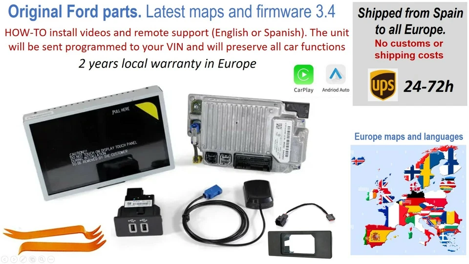 Original Europe FORD SYNC3 64GB EUROPE Navigation. Carplay and Android Auto - Imagen 1 de 4