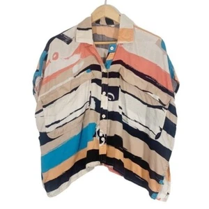 Vintage MICHAELE VOLLBRACHT  Womens Abstract Button Down Shirt Size - Picture 1 of 4