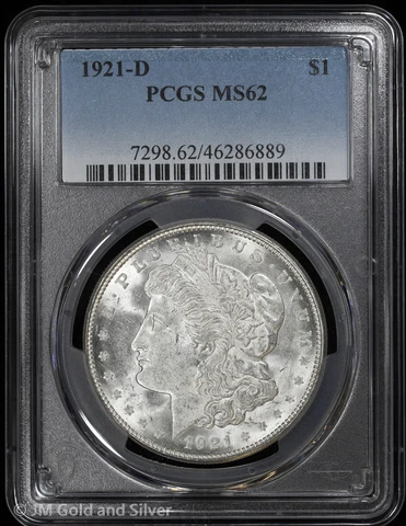 1921-D $1 Morgan Silver Dollar PCGS MS 62 | Mint State, Denver Cover
