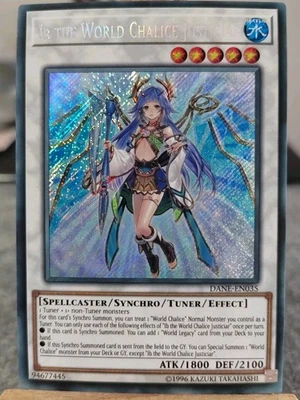 IB THE WORLD CHALICE - JUSTICIAR - DANE-EN035 Secret Rare / Near Mint Synchro 5⭐ - Bild 1 von 2