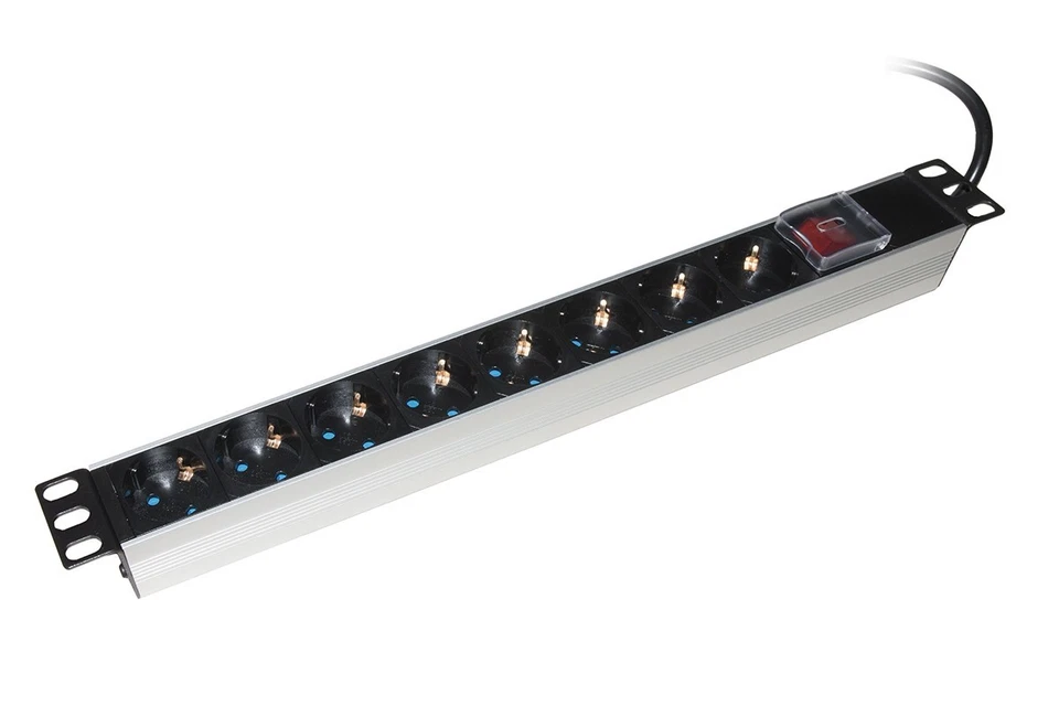 MULTIPRESA DA RACK 19 8 PRESE SCHUKO CON INTERRUTTORE SPINA SCHUKO 16A - Immagine 1 di 1