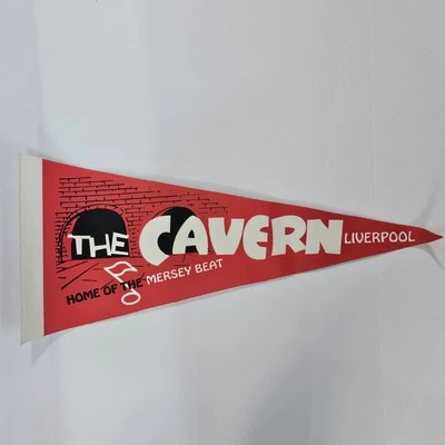 RARE 1960s The Cavern Liverpool Home Of The Mersey Beat Beatles Pennant 12x28 - Image 1 of 4