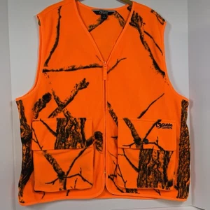 Gander Mountain Guide Series Hunting Vest Mens M Blaze Orange Fleece Full Zip - Picture 1 of 9