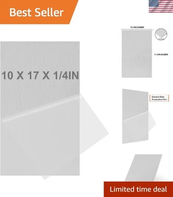 6061-T651 алюминиевый лист 10 x 17 x 1/4 дюйма — прочная защитная пленка в комплекте - Изображение 1 из 4