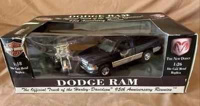 Harley-Davidson 95th Anniversary Dodge Ram die cast replica/FLHT Electra Glide - Image 1 of 4