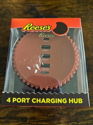 Reese’s 4 port USB Charging Hub 3 USB-A 2.0 USB-C Charger Reeses NIB sealed - Image 1 of 2