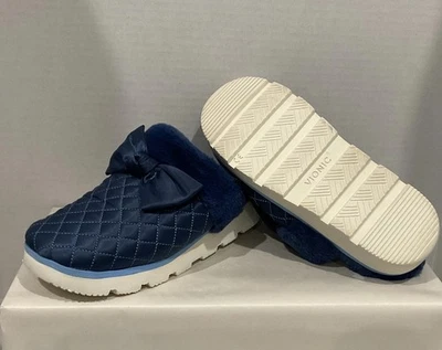 Zapatillas de casa VIONIC Promise para mujer talla 7 con lazo de piel sintética azul marino Foto 1 de 4