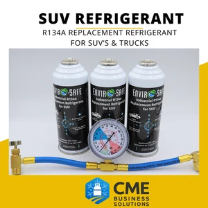 Envirosafe SUV R134a Replacement Refrigerant Auto AC, 3 cans and Trigger Gauge - Bild 1 von 6