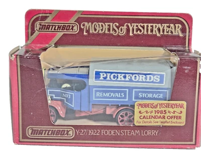 Matchbox Models of Yesteryear Y-27 1922 Foden Steam Lorry Dampflast Wagen Boxed. - Image 1 of 4