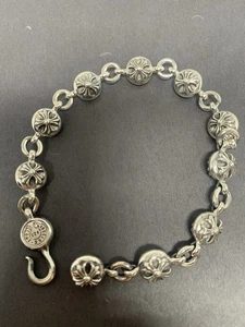 Authentic Chrome Hearts Cross Bead Charm Bracelet Sterling Silver - Picture 1 of 2