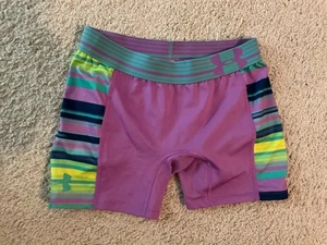 Mädchen Under Armour Heat Gear Shorts Größe Large YLG lila Kompression blau - Bild 1 von 1