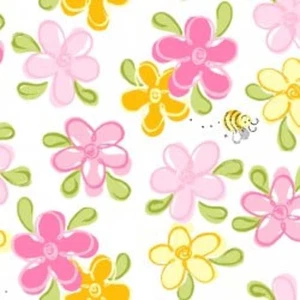 Susybee Lal the Lamb Flowers Fabric BTY - Picture 1 of 1