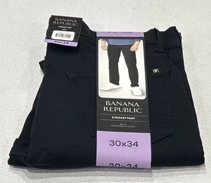 Banana Republic Men’s 5 Pocket Pant Slim Fit Stretch Fabric Comfort, Black,30X34 - Picture 1 of 4