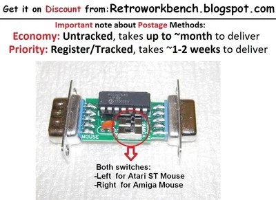 Amiga Atari ST Mouse Adapter For Amstrad Commodore MSX 9pin DB9 Joystick port - Bild 1 von 2