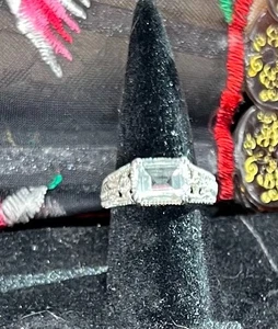 Vintage 925 Sterling Silber Spinell Cocktail Filigran Ring Größe 6 - Bild 1 von 7